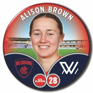 2023 AFLW S7 Melbourne Player Badge - BROWN, Alison