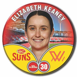 2023 AFLW S7 Gold Coast Suns Player Badge - KEANEY, Elizabeth