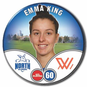 2023 AFLW S7 Nth Melbourne Player Badge - KING, Emma