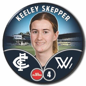 2023 AFLW S7 Carlton Player Badge - SKEPPER, Keeley