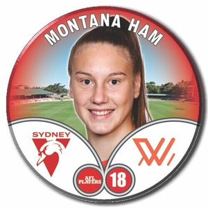 2023 AFLW S7 Sydney Swans Player Badge - HAM, Montana