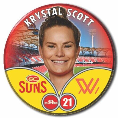 2023 AFLW S7 Gold Coast Suns Player Badge - SCOTT, Krystal