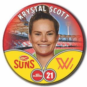 2023 AFLW S7 Gold Coast Suns Player Badge - SCOTT, Krystal