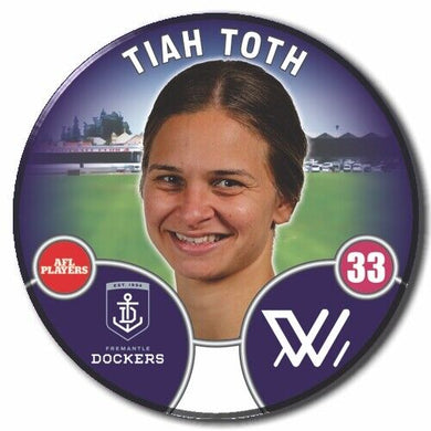 2022 AFLW Fremantle Player Badge - TOTH, Tiah