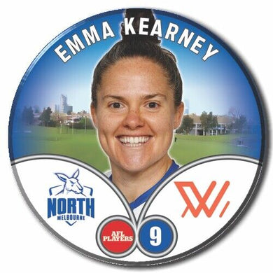 2023 AFLW S7 Nth Melbourne Player Badge - KEARNEY, Emma