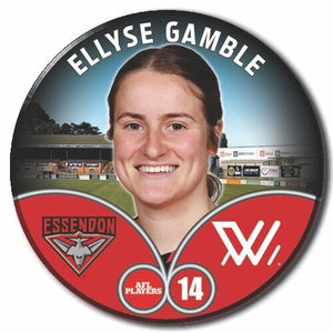 2023 AFLW S7 Essendon Player Badge - GAMBLE, Ellyse