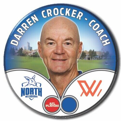 2023 AFLW S7 Nth Melbourne Player Badge - CROCKER, Darren - COACH