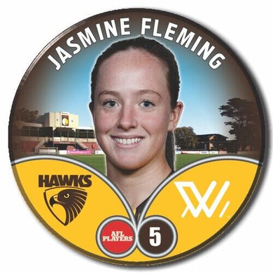 2023 AFLW S7 Hawthorn Player Badge - FLEMING, Jasmine