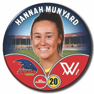 2023 AFLW S7 Adelaide Crows Player Badge - MUNYARD, Hannah