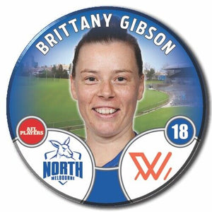 2022 AFLW North Melbourne Player Badge - GIBSON, Brittany