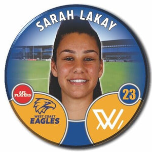2022 AFLW West Coast Eagles Player Badge - LAKAY, Sarah
