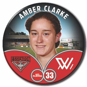2023 AFLW S7 Essendon Player Badge - CLARKE, Amber