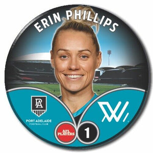 2023 AFLW S7 Port Adelaide Player Badge - PHILLIPS, Erin