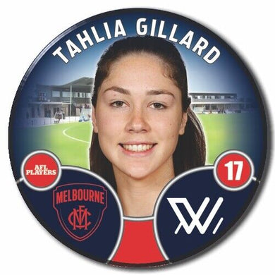 2022 AFLW Melbourne Player Badge - GILLARD, Tahlia