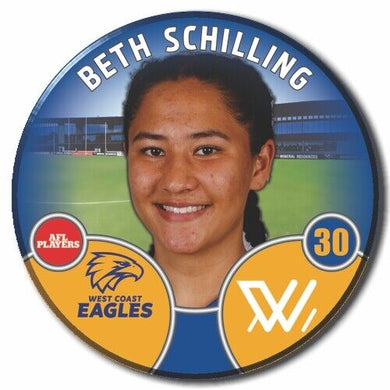 2022 AFLW West Coast Eagles Player Badge - SCHILLING, Beth