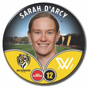 2023 AFLW S7 Richmond Player Badge - D'ARCY, Sarah
