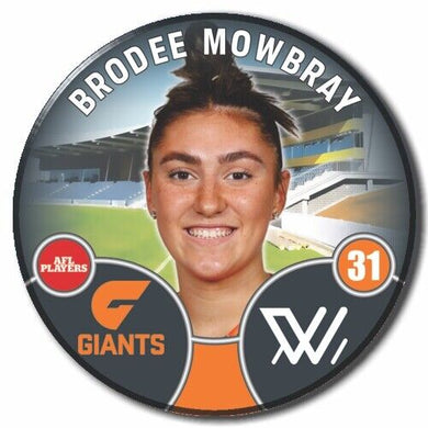 2022 AFLW GWS Player Badge - MOWBRAY, Brodee