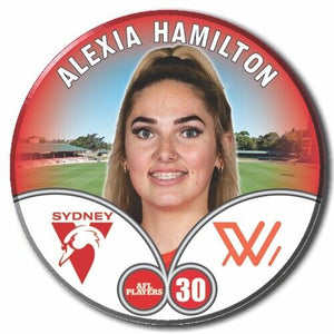 2023 AFLW S7 Sydney Swans Player Badge - HAMILTON, Alexia