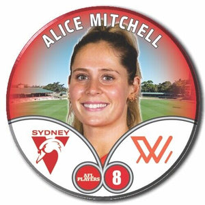 2023 AFLW S7 Sydney Swans Player Badge - MITCHELL, Alice