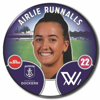 2022 AFLW Fremantle Player Badge - RUNNALLS, Airlie