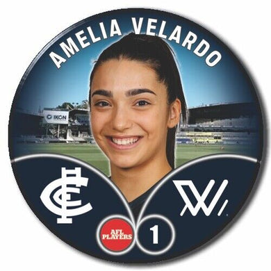 2023 AFLW S7 Carlton Player Badge - VELARDO, Amelia