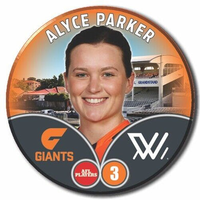 2023 AFLW S7 GWS Giants Player Badge - PARKER, Alyce