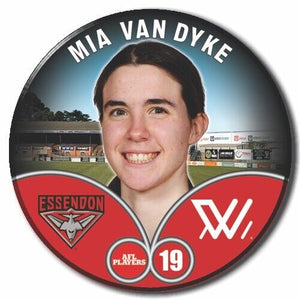 2023 AFLW S7 Essendon Player Badge - VAN DYKE, Mia