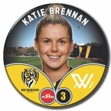 2023 AFLW S7 Richmond Player Badge - BRENNAN, Katie