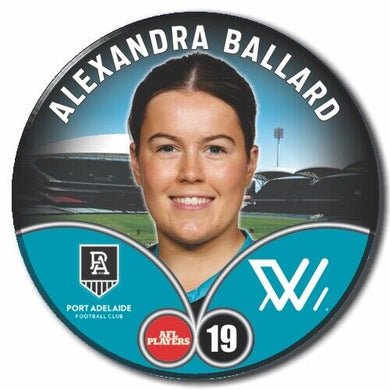 2023 AFLW S7 Port Adelaide Player Badge - BALLARD, Alexandra