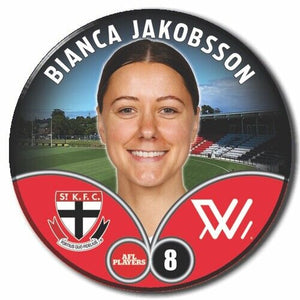 2023 AFLW S7 St Kilda Player Badge - JAKOBSSON, Bianca