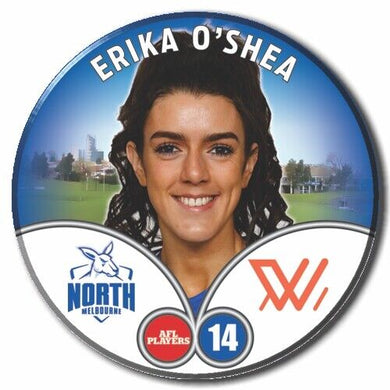 2023 AFLW S7 Nth Melbourne Player Badge - O'SHEA, Erika