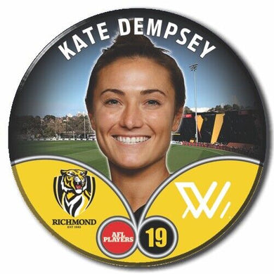 2023 AFLW S7 Richmond Player Badge - DEMPSEY, Kate