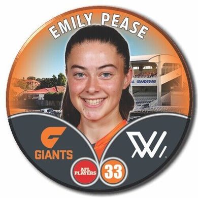 2023 AFLW S7 GWS Giants Player Badge - PEASE, Emily