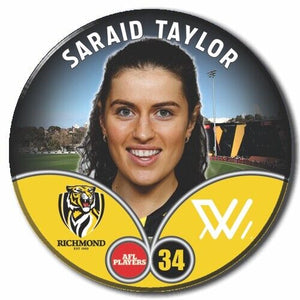 2023 AFLW S7 Richmond Player Badge - TAYLOR, Saraid