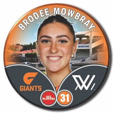 2023 AFLW S7 GWS Giants Player Badge - MOWBRAY, Brodee