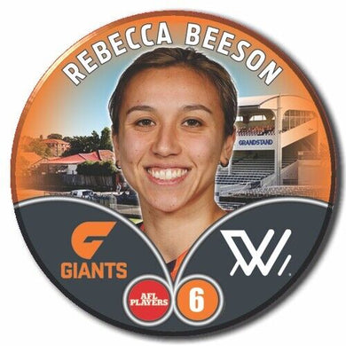 2023 AFLW S7 GWS Giants Player Badge - BEESON, Rebecca