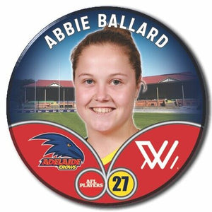 2023 AFLW S7 Adelaide Crows Player Badge - BALLARD, Abbie