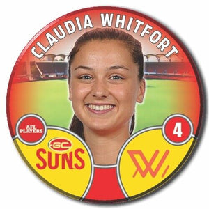 2022 AFLW Gold Coast Player Badge - WHITFORT, Claudia