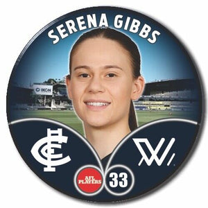 2023 AFLW S7 Carlton Player Badge - GIBBS, Serena