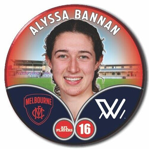 2023 AFLW S7 Melbourne Player Badge - BANNAN, Alyssa