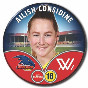 2023 AFLW S7 Adelaide Crows Player Badge - CONSIDINE, Ailish