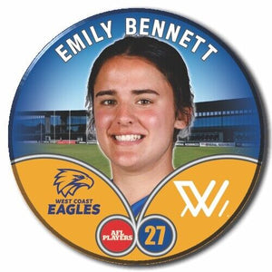 2023 AFLW S7 West Coast Eagles Player Badge - BENNETT, Emily