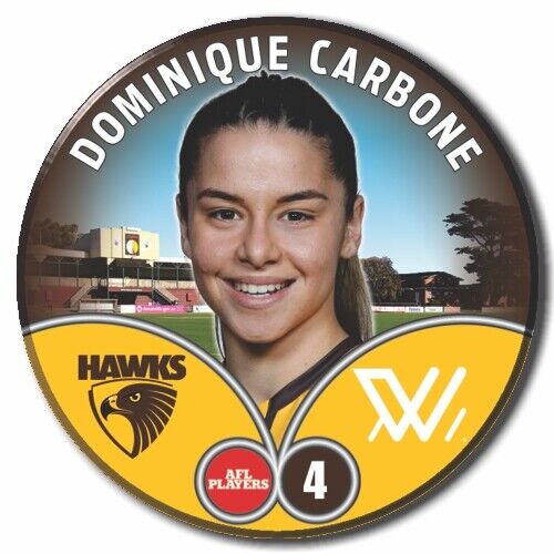2023 AFLW S7 Hawthorn Player Badge - CARBONE, Dominique