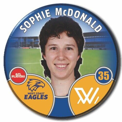 2022 AFLW West Coast Eagles Player Badge - McDONALD, Sophie