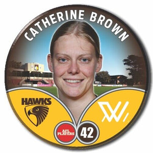 2023 AFLW S7 Hawthorn Player Badge - BROWN, Catherine