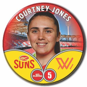 2023 AFLW S7 Gold Coast Suns Player Badge - JONES, Courtney