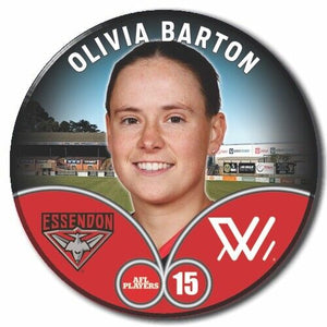 2023 AFLW S7 Essendon Player Badge - BARTON, Olivia