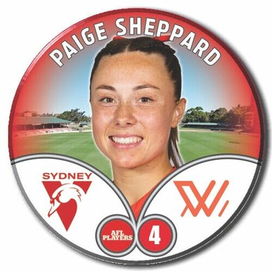 2023 AFLW S7 Sydney Swans Player Badge - SHEPPARD, Paige