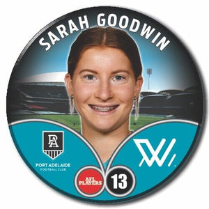 2023 AFLW S7 Port Adelaide Player Badge - GOODWIN, Sarah