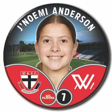 2023 AFLW S7 St Kilda Player Badge - ANDERSON, J'Noemi